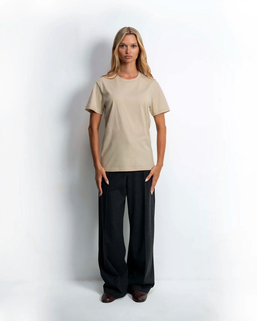 Women's  Cotton Tee Regular Fit - Beige